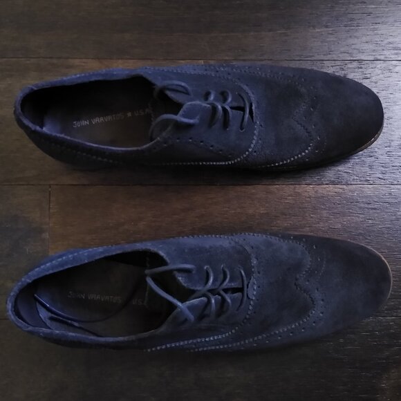 John Varvatos Star USA Wingtip Oxford Brogues Dusty Black Suede Rubber Size 11 main image 6